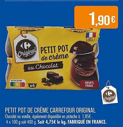 PETIT POT de CRÈME CARREFOUR ORIGINAL
