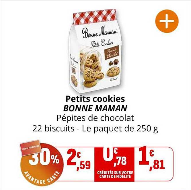 Petits cookies BONNE MAMAN Pépites de chocolat