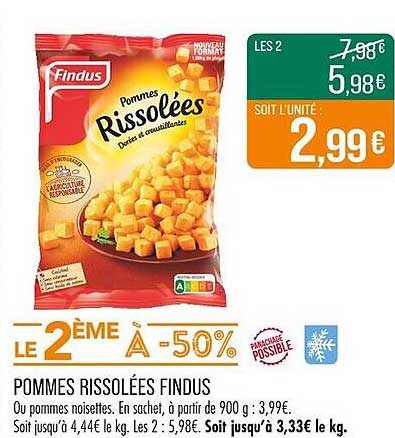 POMMES RISSOLÉES FINDUS