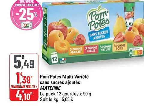 Pom'Potes Multi Variété sans sucres ajoutés