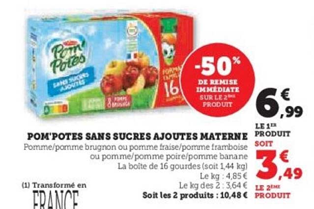 POM'POTES SANS SUCRES AJOUTÉS MATERNES