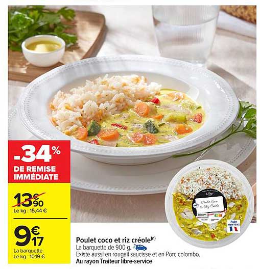 Poulet coco et riz créole(n)