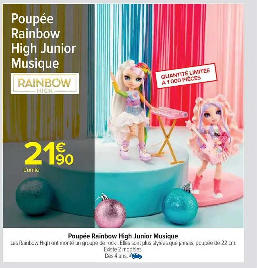 Poupée Rainbow High Junior Musique