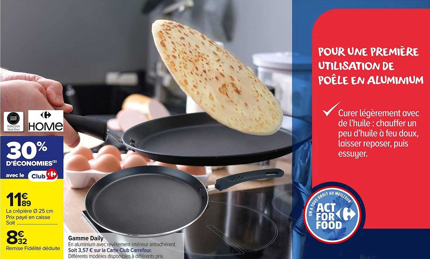 Pour une première utilisation de poêle en aluminium