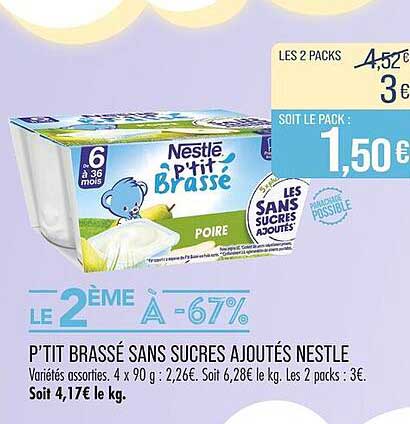 P'tit Brassé Sans Sucres Ajoutés Nestlé