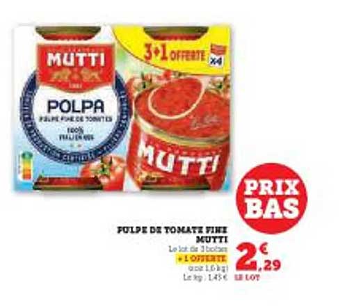Pulpe de tomate fine Mutti