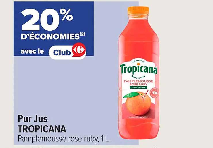 Pur Jus TROPICANA Pamplemousse rose ruby, 1L