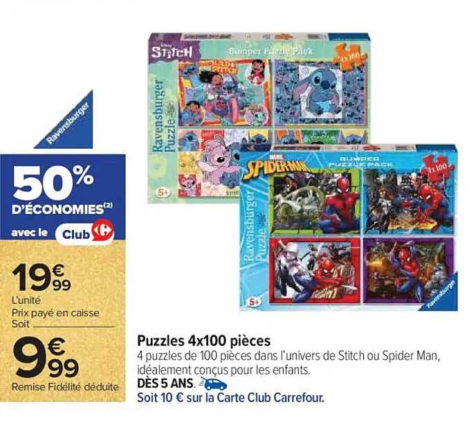 Puzzles 4x100 pièces