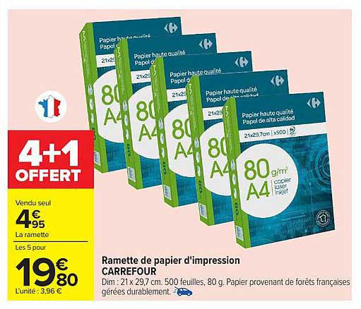 Ramette de papier d'impression CARREFOUR