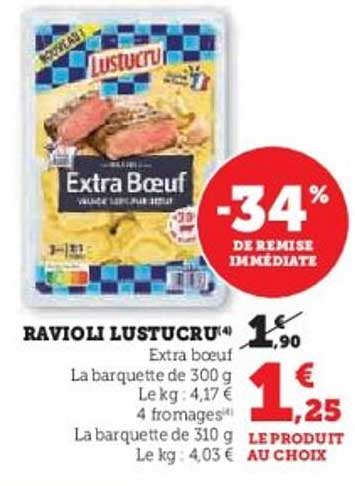 RAVIOLI LUSTUCRU Extra Bœuf