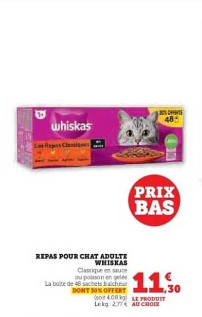 REPAS POUR CHAT ADULTE WHISKAS