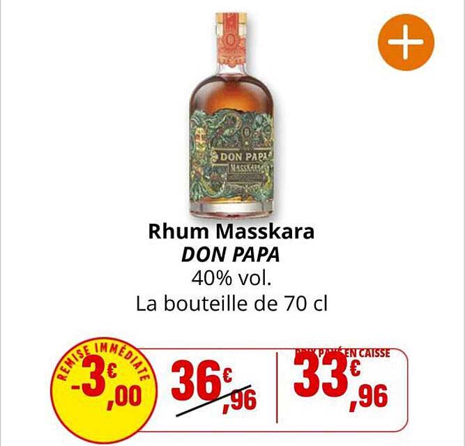 Rhum Masskara DON PAPA 40% vol. La bouteille de 70 cl