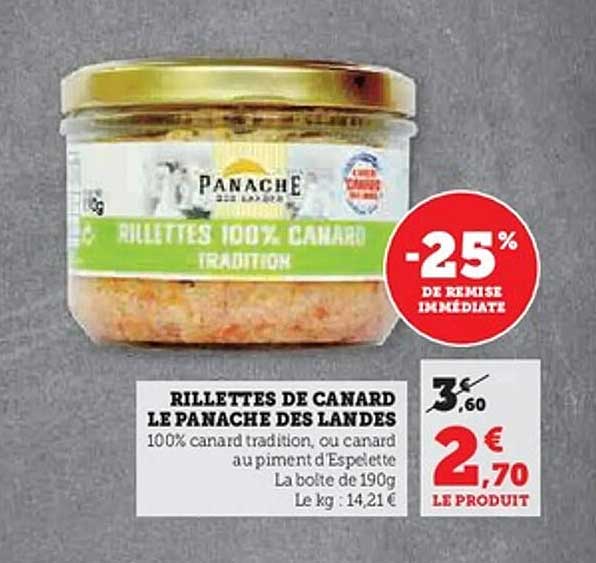 RILLETTES DE CANARD LE PANACHE DES LANDES