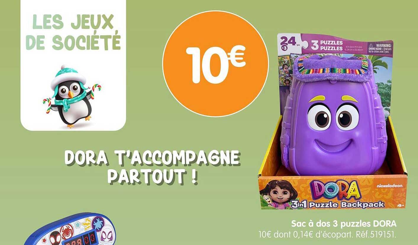 Sac à dos 3 puzzles DORA