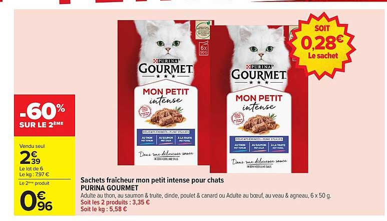 Sachets fraicheur mon petit intense pour chats
