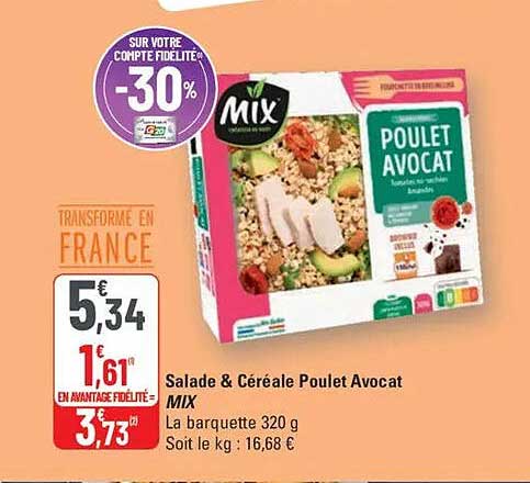 Salade & Céréale Poulet Avocat