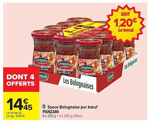 Sauce Bolognaise pur boeuf PANZANI