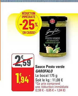Sauce Pesto vert GAROFALO