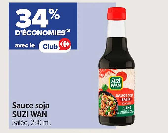 Sauce soja SUZI WAN Salée, 250 ml.