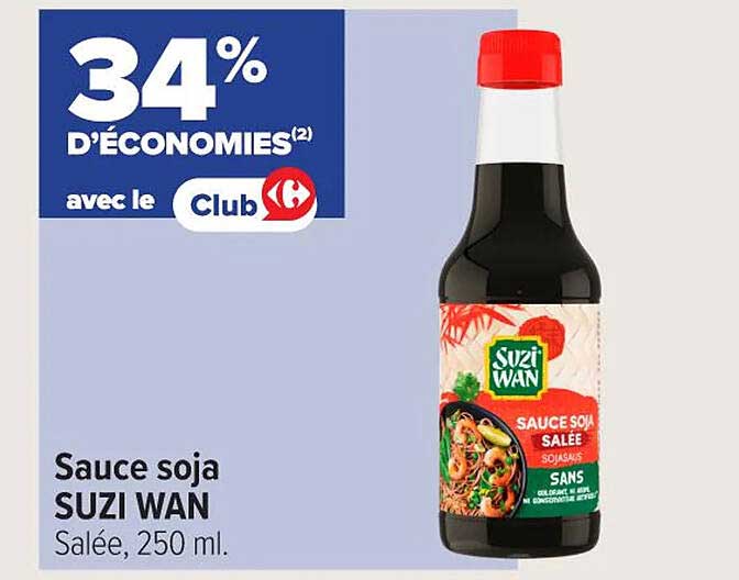 Sauce soja SUZI WAN Salée, 250 ml.
