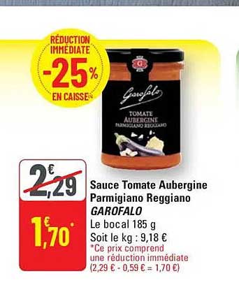 Sauce Tomate Aubergine Parmigiano Reggiano GAROFALO