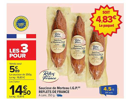 Saucisse de Morteau I.G.P. REFLETS DE FRANCE