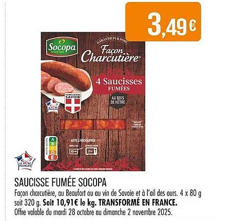 SAUCISSE FUMÉE SOCOPA