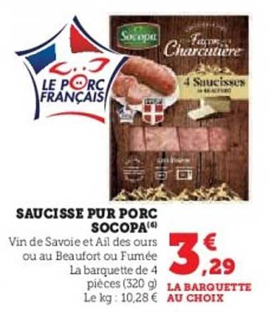 SAUCISSE PUR PORC SOCOPA