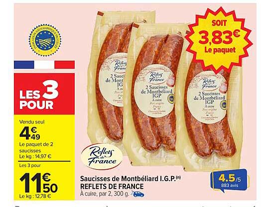 Saucisses de Montbéliard I.G.P.(n) REFLETS DE FRANCE