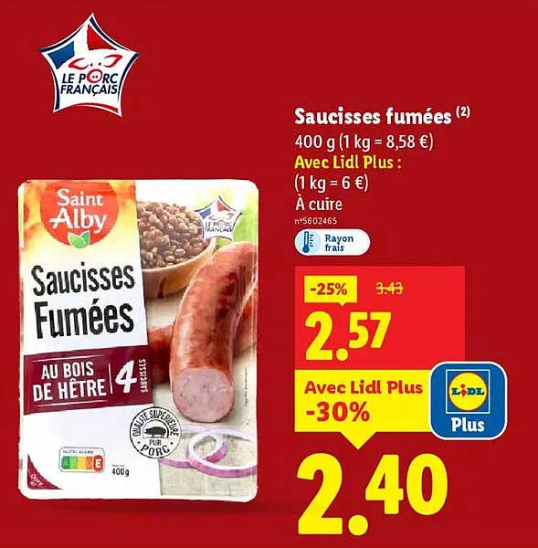 Saucisses fumées
