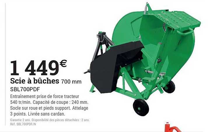 Scie à bûches 700 mm SBL700PDF