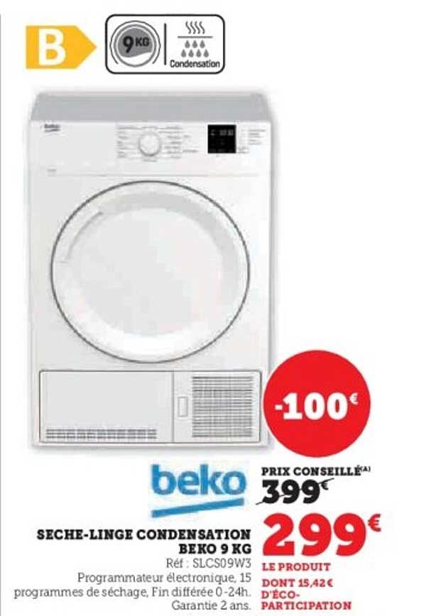 Sèche-linge condensation Beko 9 kg