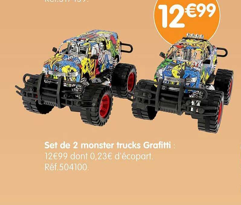 Set de 2 monster trucks Graffiti