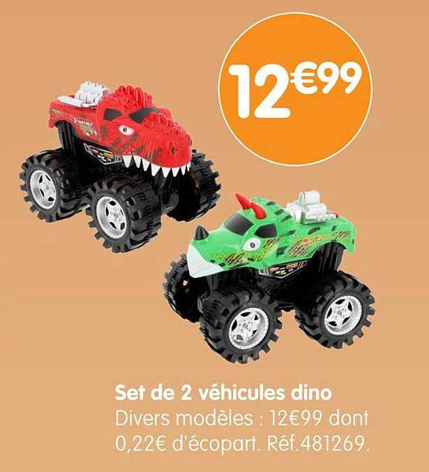 Set de 2 véhicules dino