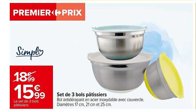 Set de 3 bols pâtissiers