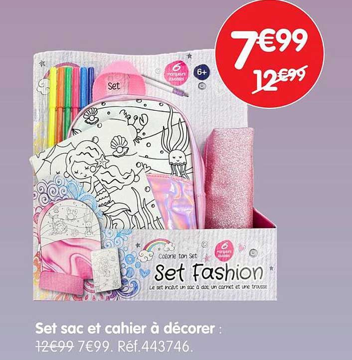 Set sac et cahier à décorer