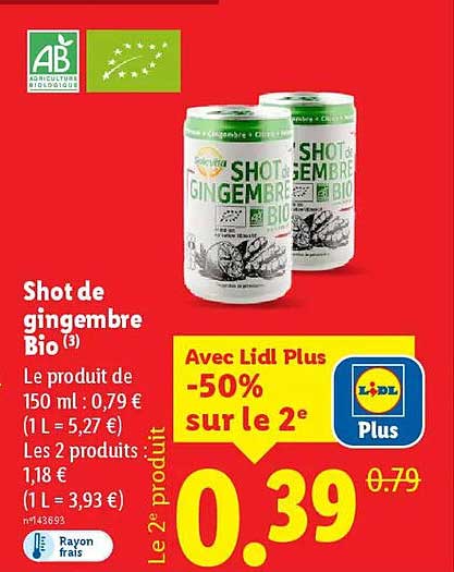 Shot de gingembre Bio