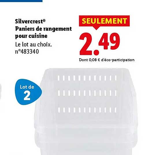 Silvercrest® Paniers de rangement pour cuisine