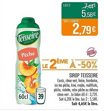 SIROP TEISSEIRE - Pêche