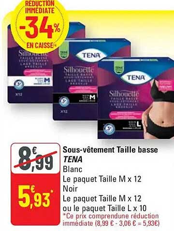 Sous-vêtement Taille basse TENA