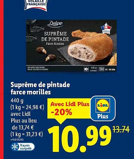 Suprême de pintade farce morilles
