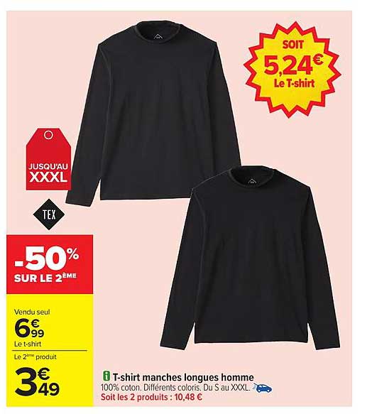 T-shirt manches longues homme