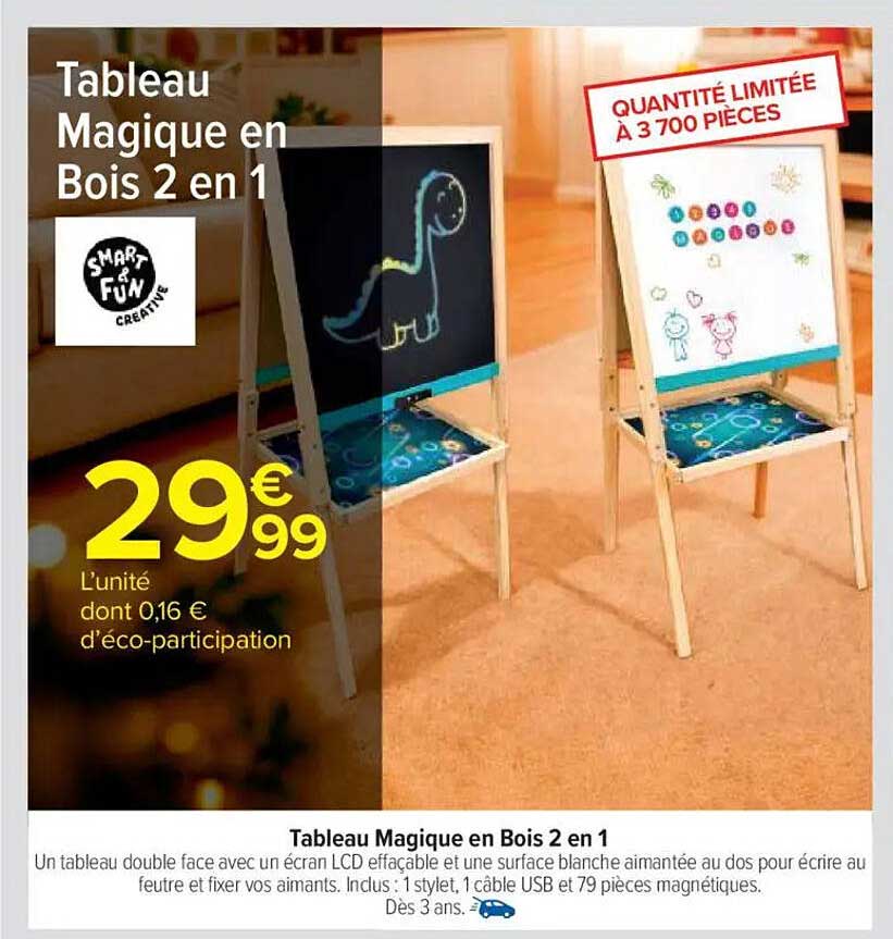 Tableau Magique en Bois 2 en 1