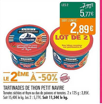 TARTINADES DE THON PETIT NAVIRE