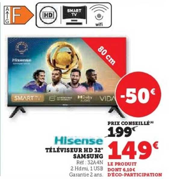 Téléviseur HD 32" Samsung Hisense