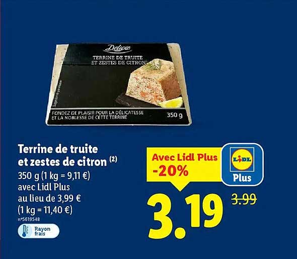 Terrine de truite et zestes de citron