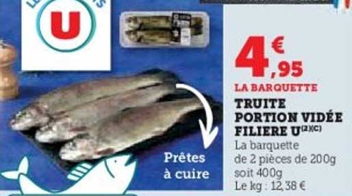 TRUITE PORTION VIDÉE FILIÈRE U