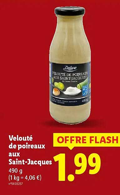 Velouté de poireaux aux Saint-Jacques