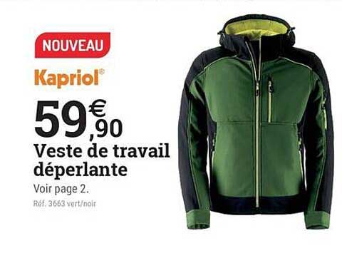 Veste de travail déperlant