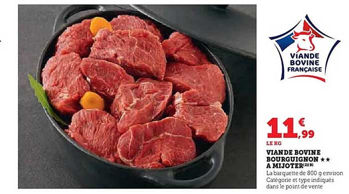 VIANDE BOVINE BOURGUIGNON ★★ A MIJOTER